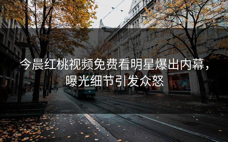 今晨红桃视频免费看明星爆出内幕，曝光细节引发众怒