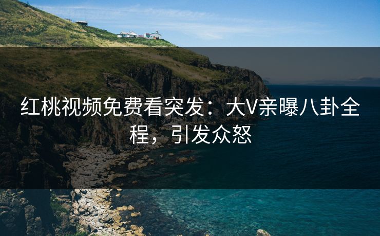 红桃视频免费看突发：大V亲曝八卦全程，引发众怒