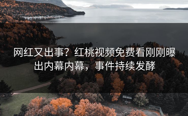网红又出事？红桃视频免费看刚刚曝出内幕内幕，事件持续发酵