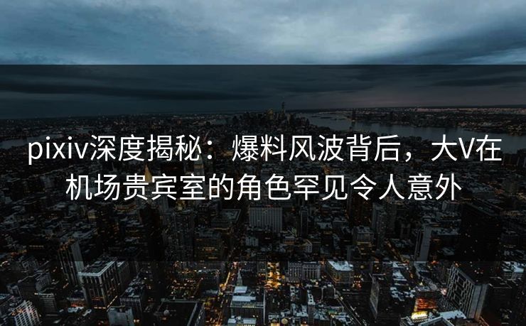 pixiv深度揭秘：爆料风波背后，大V在机场贵宾室的角色罕见令人意外